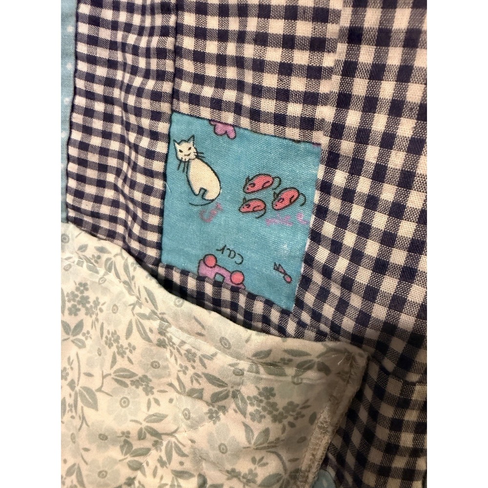 Handmade Vintage Cat Quilt Upcycled Oversized L/XXL Snap Cottagecore Jacket OOAK - Picture 4 of 10